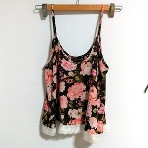 Floral crop tank top